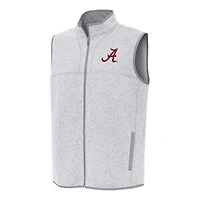Men's Antigua Heather Gray Alabama Crimson Tide Fortune Full-Zip Vest