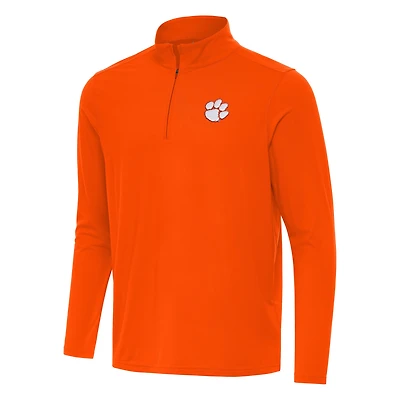 Men's Antigua Orange Clemson Tigers Intent Quarter-Zip Top