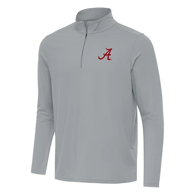 Men's Antigua Gray Alabama Crimson Tide Intent Quarter-Zip Top