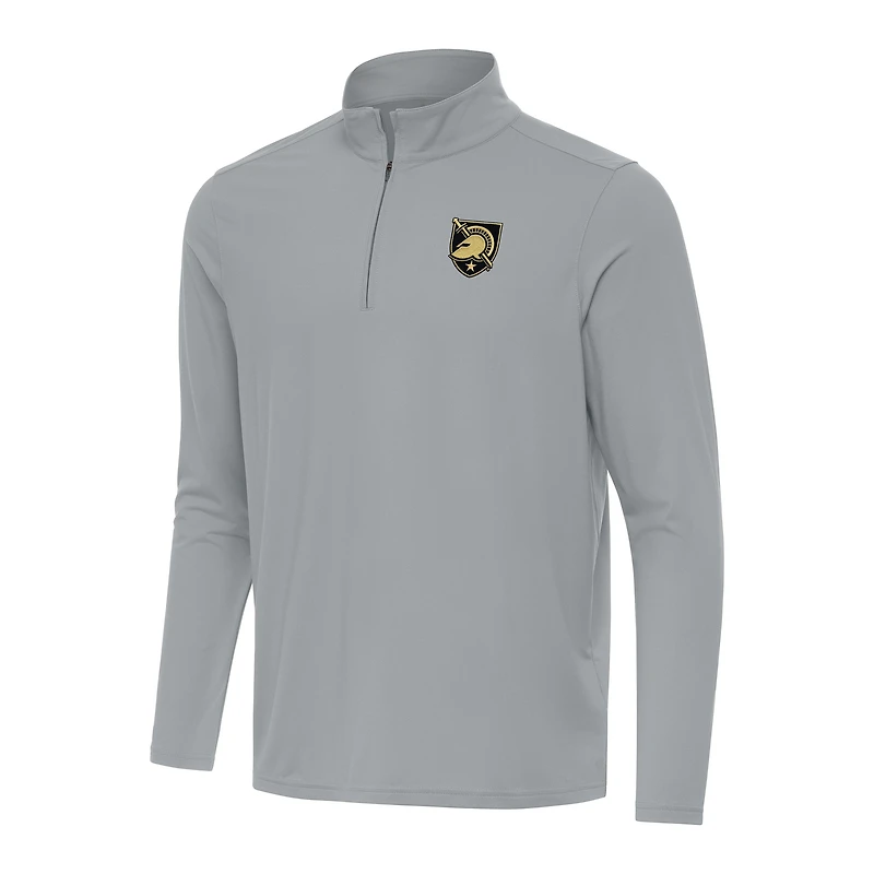Men's Antigua Gray Army Black Knights Intent Quarter-Zip Top
