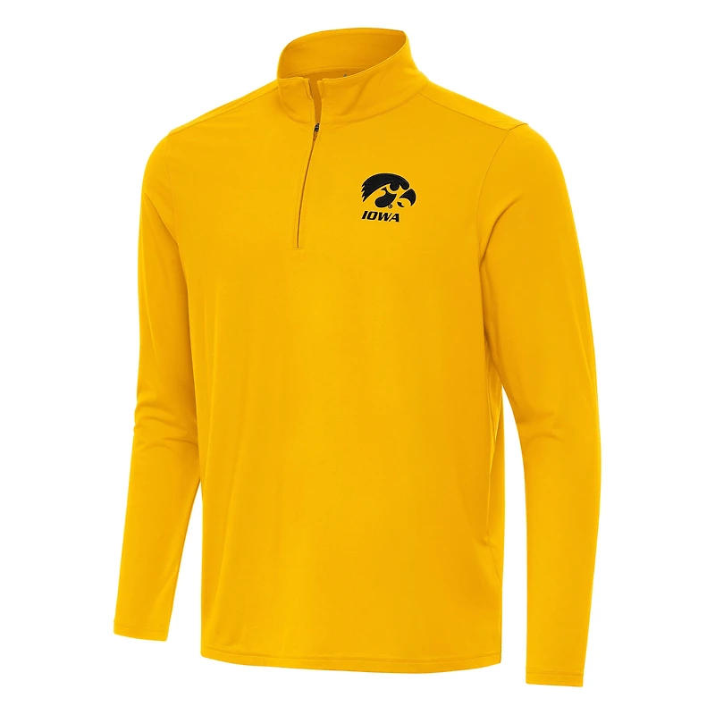 Men's Antigua Gold Iowa Hawkeyes Intent Quarter-Zip Top
