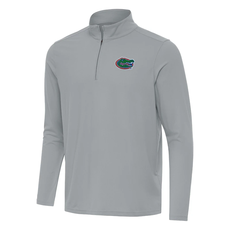 Men's Antigua Gray Florida Gators Intent Quarter-Zip Top