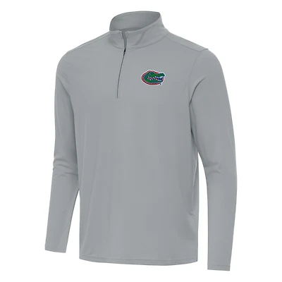 Men's Antigua Gray Florida Gators Intent Quarter-Zip Top
