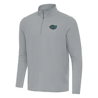 Men's Antigua Gray Florida Gators Intent Quarter-Zip Top