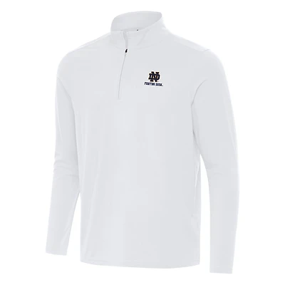 Men's Antigua White Notre Dame Fighting Irish Intent Quarter-Zip Top