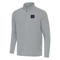Men's Antigua Gray Notre Dame Fighting Irish Intent Quarter-Zip Top