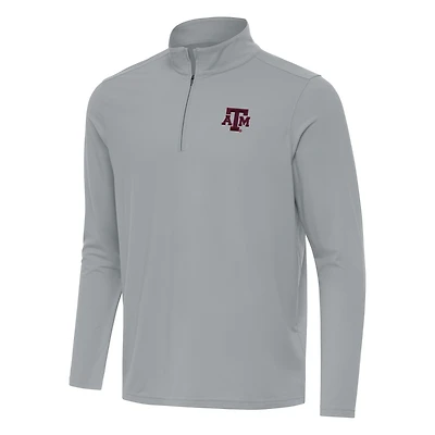 Men's Antigua Gray Texas A&M Aggies Intent Quarter-Zip Top