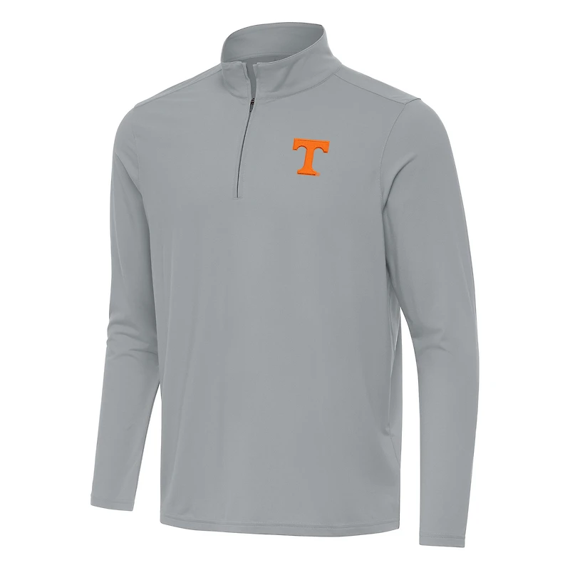 Men's Antigua Gray Tennessee Volunteers Intent Quarter-Zip Top
