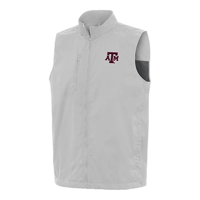 Men's Antigua  Heather Gray Texas A&M Aggies Brisk Full-Zip Vest