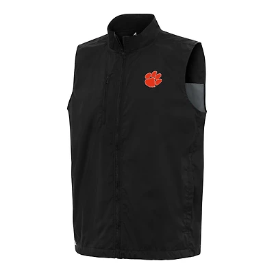 Men's Antigua  Black Clemson Tigers Brisk Full-Zip Vest