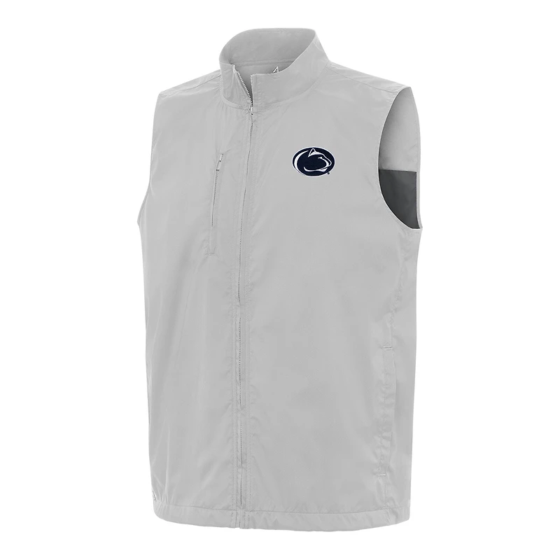 Men's Antigua Heather Gray Penn State Nittany Lions Brisk Full-Zip Vest