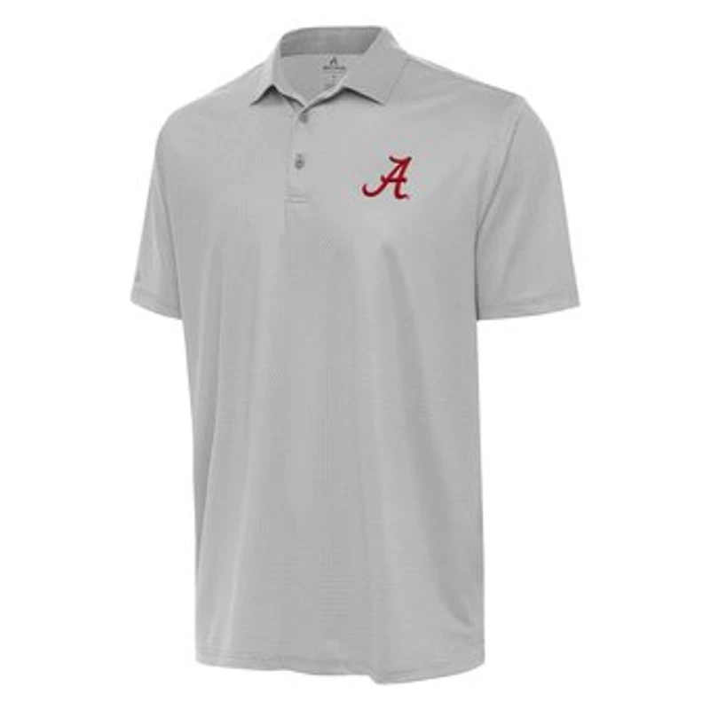 Men's Antigua Gray/White Alabama Crimson Tide Rings Polo