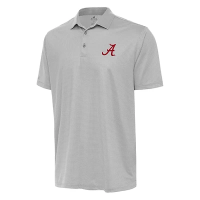 Men's Antigua Gray/White Alabama Crimson Tide Rings Polo