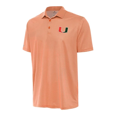 Men's Antigua Orange/White Miami Hurricanes Rings Polo