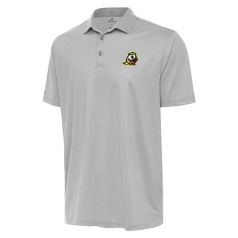 Men's Antigua Gray/White Oregon Ducks Rings Polo