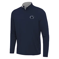 Men's Antigua Navy/Gray Penn State Nittany Lions Content Quarter-Zip Pullover Top