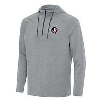 Men's Antigua Heather Gray Florida State Seminoles Spikes Quarter-Zip Hoodie