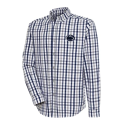 Men's Antigua  Navy/Gray Penn State Nittany Lions Tending 2 Button-Down Long Sleeve Shirt