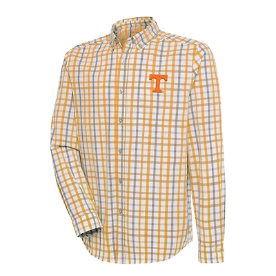 Men's Antigua  Tennessee Orange/Gray Tennessee Volunteers Tending 2 Button-Down Long Sleeve Shirt