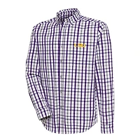 Men's Antigua  Purple/Gray LSU Tigers Tending 2 Button-Down Long Sleeve Shirt
