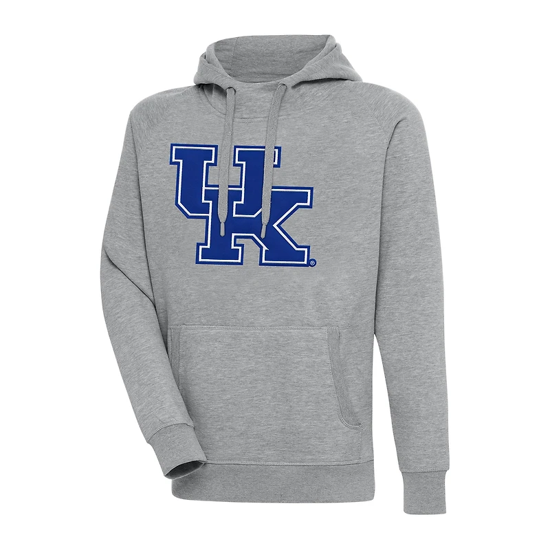 Men's Antigua Heather Gray Kentucky Wildcats Big & Tall Victory Pullover Hoodie