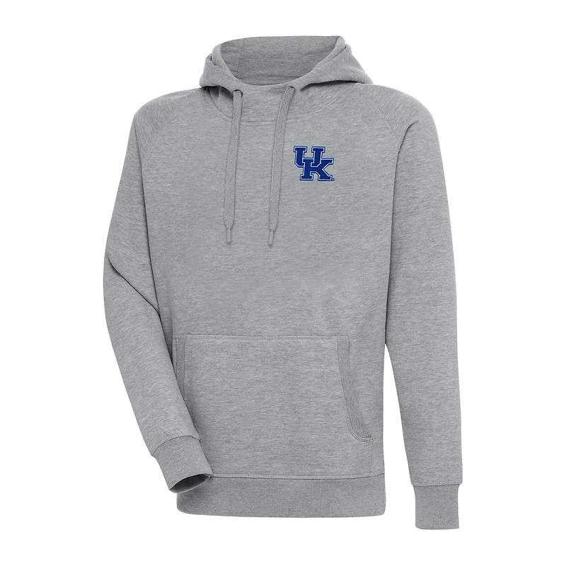 Men's Antigua Heather Gray Kentucky Wildcats Big & Tall Victory Pullover Hoodie
