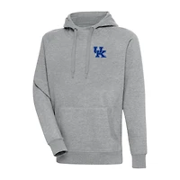 Men's Antigua Heather Gray Kentucky Wildcats Big & Tall Victory Pullover Hoodie