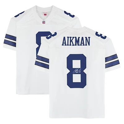 Troy Aikman Dallas Cowboys Autographed Mitchell & Ness White Legacy Jersey with "HOF 06" Inscription