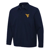 Men's Antigua  Navy West Virginia Mountaineers Pivot Full-Zip Jacket