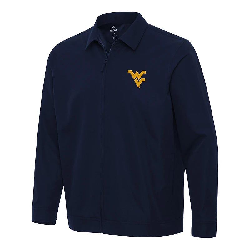Men's Antigua  Navy West Virginia Mountaineers Pivot Full-Zip Jacket