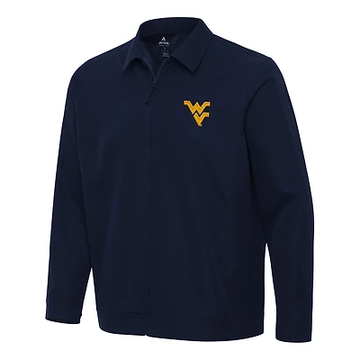 Men's Antigua  Navy West Virginia Mountaineers Pivot Full-Zip Jacket
