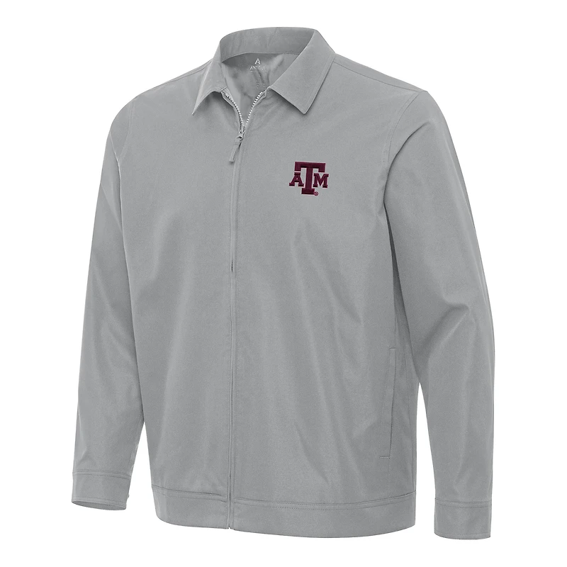 Men's Antigua  Gray Texas A&M Aggies Pivot Full-Zip Jacket
