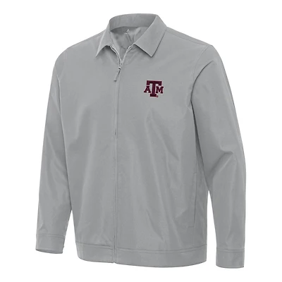 Men's Antigua  Gray Texas A&M Aggies Pivot Full-Zip Jacket