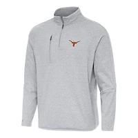 Men's Antigua Heather Gray Texas Longhorns Certain Quarter-Zip Tri-Blend Sweatshirt