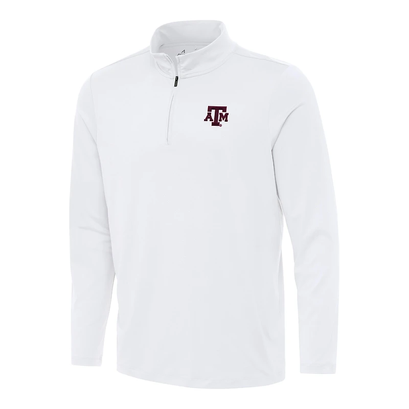 Men's Antigua White Texas A&M Aggies Reprocess Quarter-Zip Top