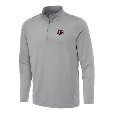 Men's Antigua Gray Texas A&M Aggies Reprocess Quarter-Zip Top
