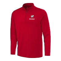 Men's Antigua Red Wisconsin Badgers Reprocess Quarter-Zip Top