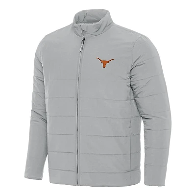 Men's Antigua Gray Texas Longhorns Swelter Full-Zip Puffer Jacket