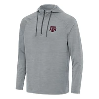 Men's Antigua Heather Gray Texas A&M Aggies Spikes Quarter-Zip Hoodie