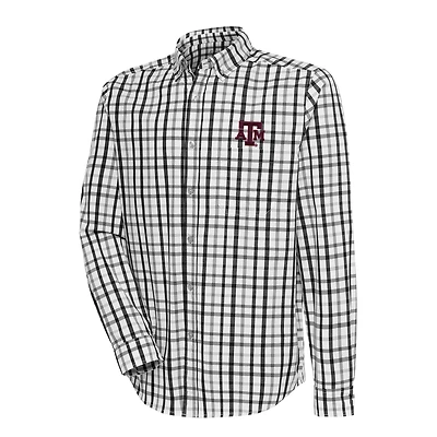 Men's Antigua  Black/Gray Texas A&M Aggies Tending 2 Button-Down Long Sleeve Shirt