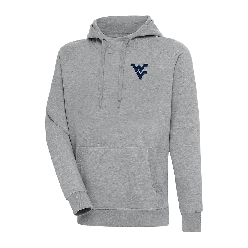 Men's Antigua Heather Gray West Virginia Mountaineers Big & Tall Victory Pullover Hoodie