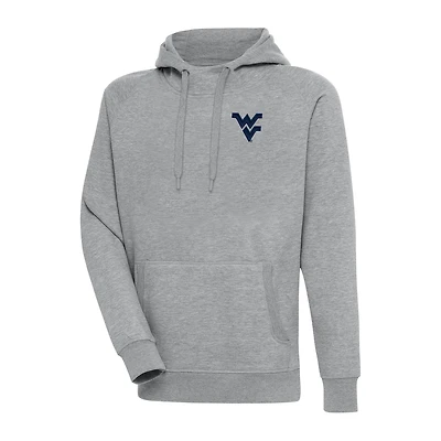 Men's Antigua Heather Gray West Virginia Mountaineers Big & Tall Victory Pullover Hoodie