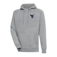 Men's Antigua Heather Gray West Virginia Mountaineers Big & Tall Victory Pullover Hoodie