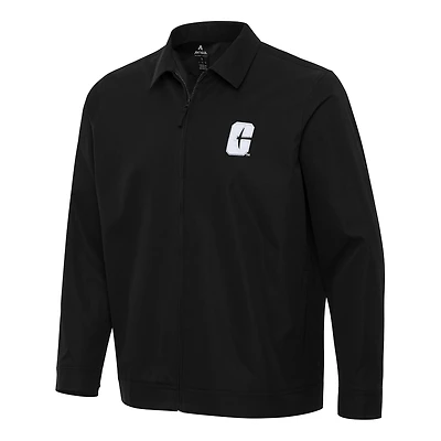 Men's Antigua  Black Charlotte 49ers Pivot Full-Zip Jacket