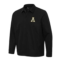 Men's Antigua  Black Appalachian State Mountaineers Pivot Full-Zip Jacket