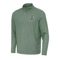 Men's Antigua Heather Green Colorado State Rams Subtle Quarter-Zip Sweatshirt