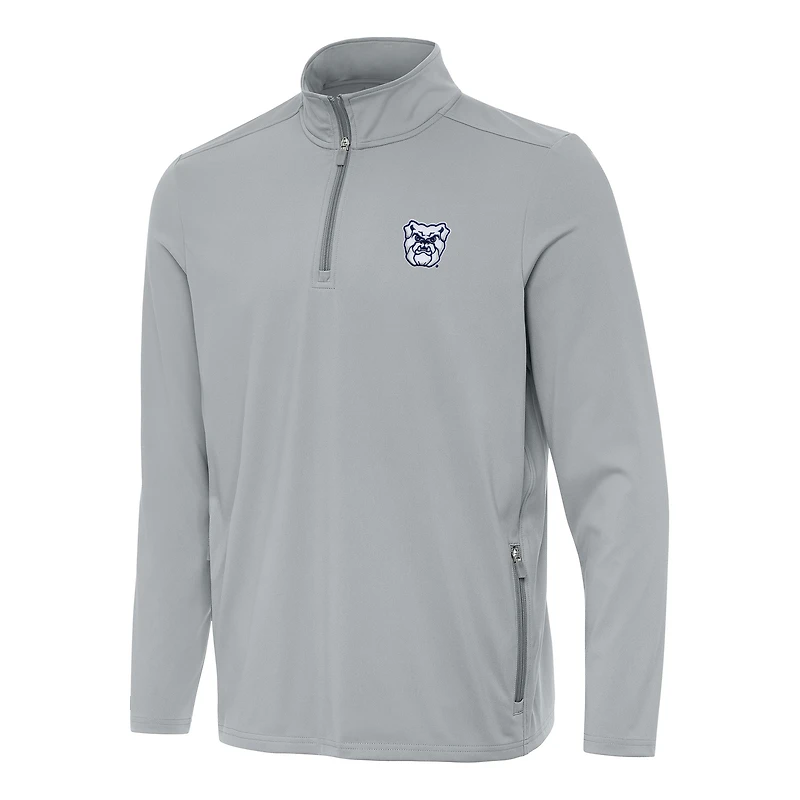 Men's Antigua Gray Butler Bulldogs Perilous Quarter-Zip Sweatshirt