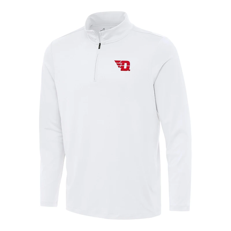 Men's Antigua White Dayton Flyers Reprocess Quarter-Zip Top
