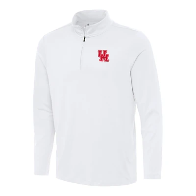 Men's Antigua White Houston Cougars Reprocess Quarter-Zip Top