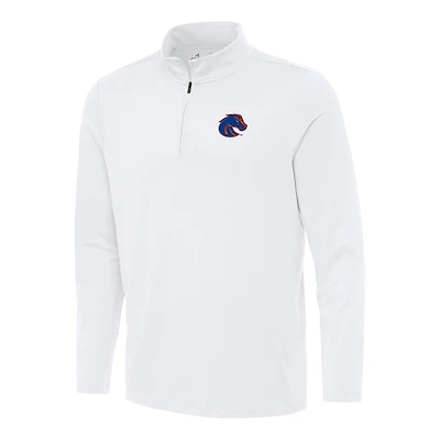 Men's Antigua White Boise State Broncos Reprocess Quarter-Zip Top